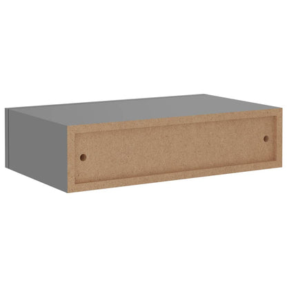 Prateleiras de parede com gavetas 2 pcs MDF 40x23,5x10 cm cinza