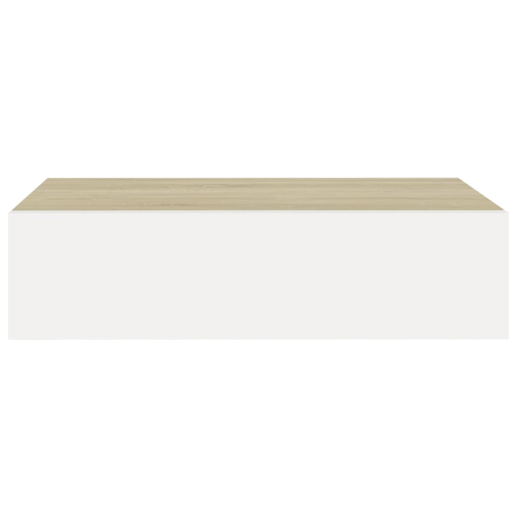 Prateleiras parede + gavetas 2pcs MDF 40x23,5x10cm carv./branco