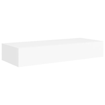 Prateleiras de parede com gavetas 2pcs MDF 60x23,5x10 cm branco