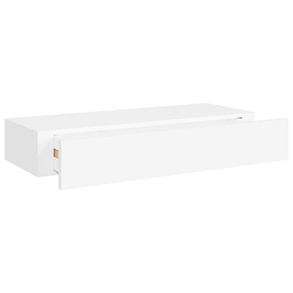 Prateleiras de parede com gavetas 2pcs MDF 60x23,5x10 cm branco