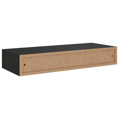 Prateleira de parede com gaveta MDF 60x23,5x10 cm preto