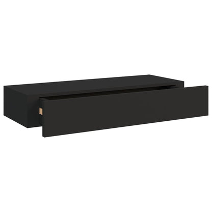 Prateleira de parede com gaveta MDF 60x23,5x10 cm preto