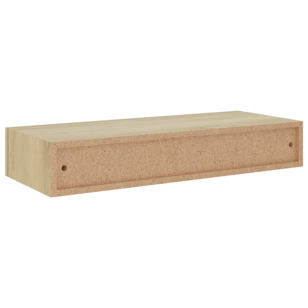 Prateleira de parede com gaveta MDF 60x23,5x10 cm cor carvalho