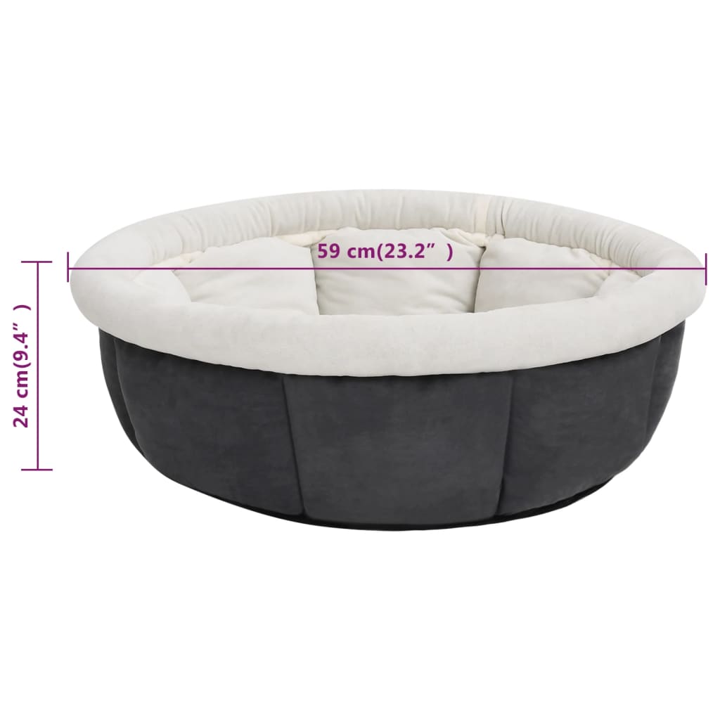 Cama para cães 59x59x24 cm cinzento