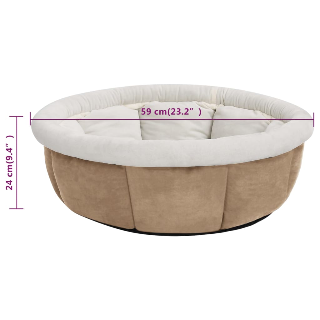 Cama para cães 59x59x24 cm bege