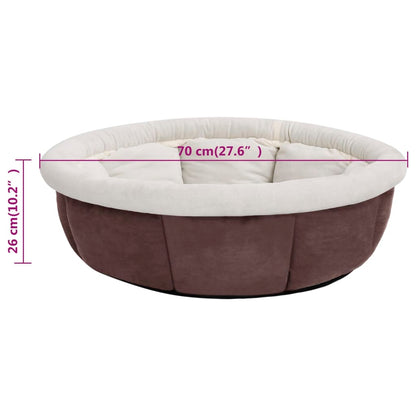 Cama para cães 70x70x26 cm castanho