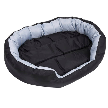 Almofadão p/ cães reversível e lavável 110x80x23 cm cinza/preto