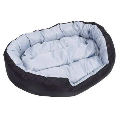 Almofadão p/ cães reversível e lavável 110x80x23 cm cinza/preto