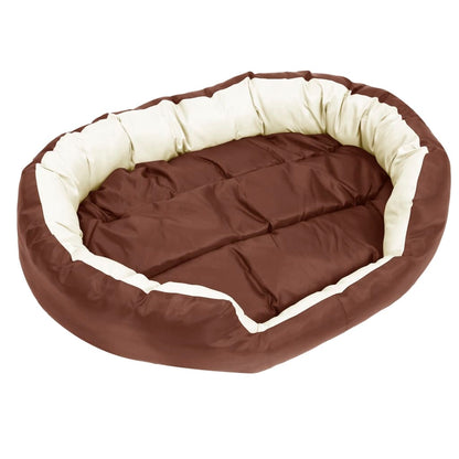 Almofadão p/ cães reversível lavável 110x80x23cm castanho/creme