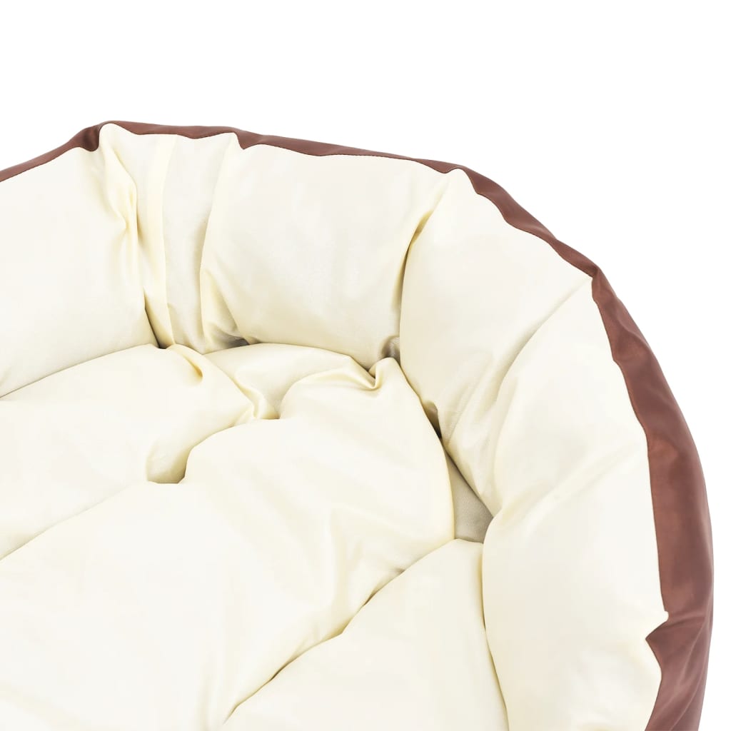 Almofadão p/ cães reversível lavável 110x80x23cm castanho/creme