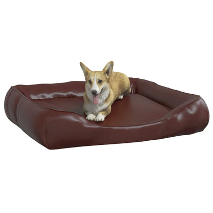 Cama para cães 105x80x25 cm couro artificial castanho