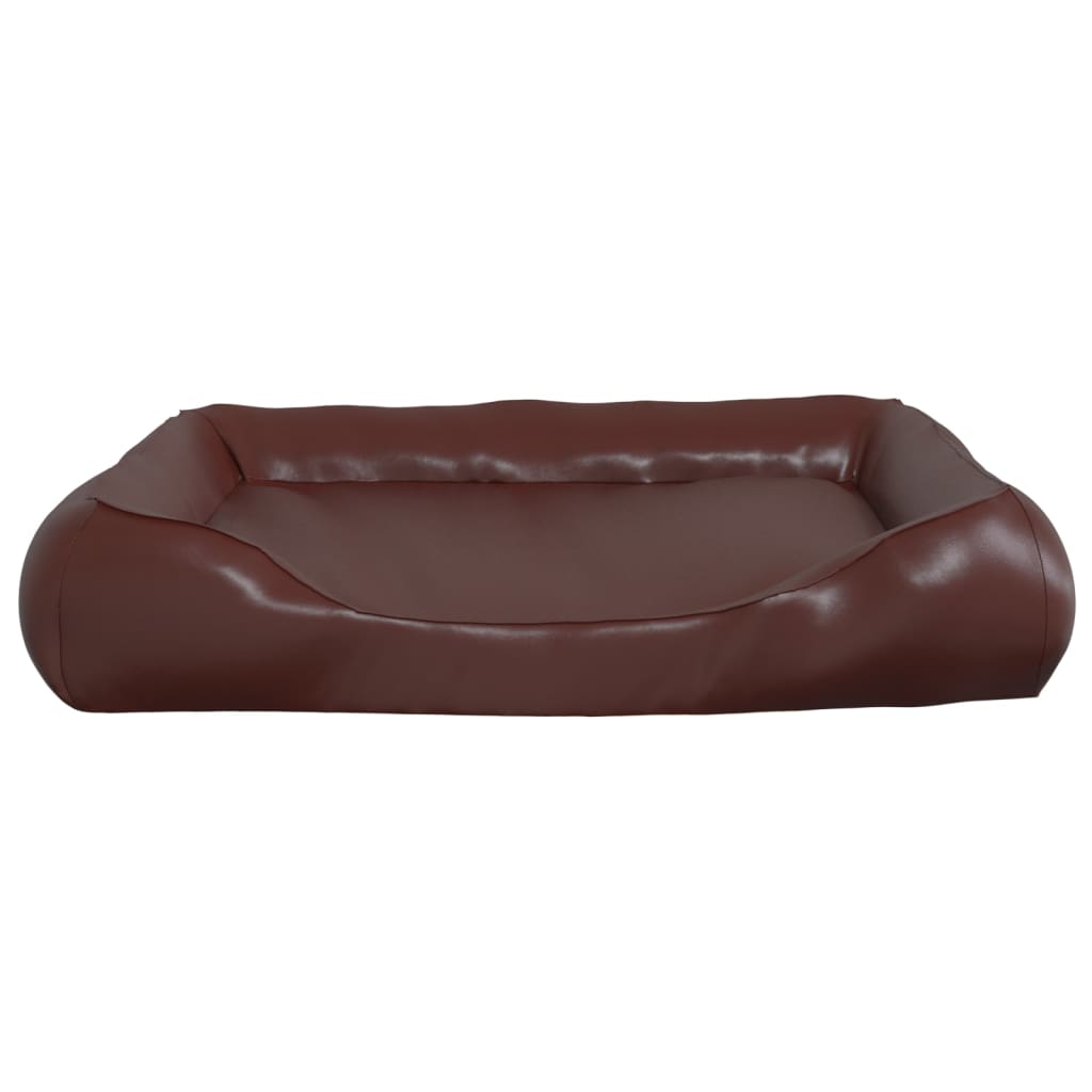 Cama para cães 105x80x25 cm couro artificial castanho