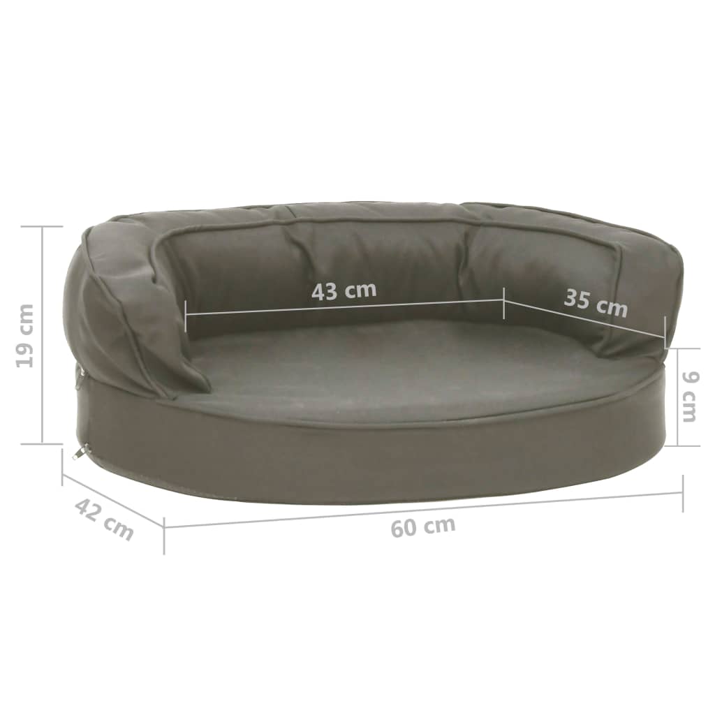 Cama para cães ergonómica 60x42cm aspeto linho cinzento-escuro