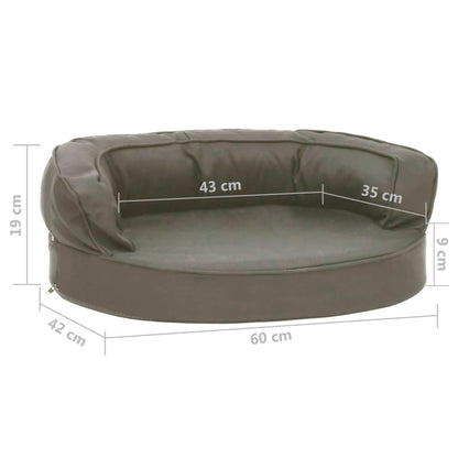 Cama para cães ergonómica 60x42cm aspeto linho cinzento-escuro