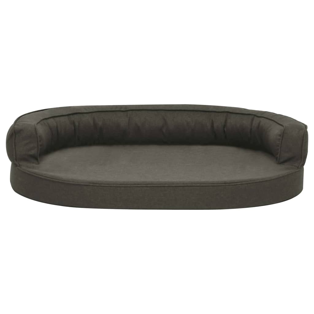 Cama p/ cães ergonómica 75x53cm aspeto linho cinzento-escuro