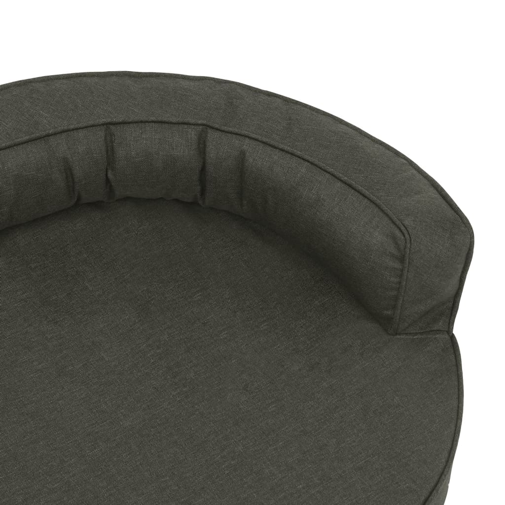 Cama p/ cães ergonómica 75x53cm aspeto linho cinzento-escuro