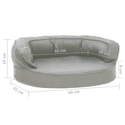 Cama para cães ergonómica 60x42 cm aspeto linho cinzento