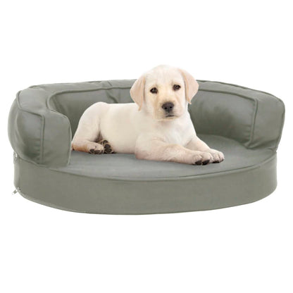 Cama para cães ergonómica 60x42 cm aspeto linho cinzento