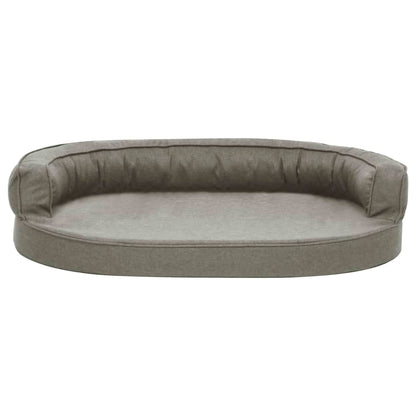 Cama para cães ergonómica 75x53 cm aspeto linho cinzento