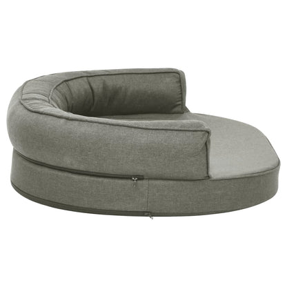 Cama para cães ergonómica 75x53 cm aspeto linho cinzento