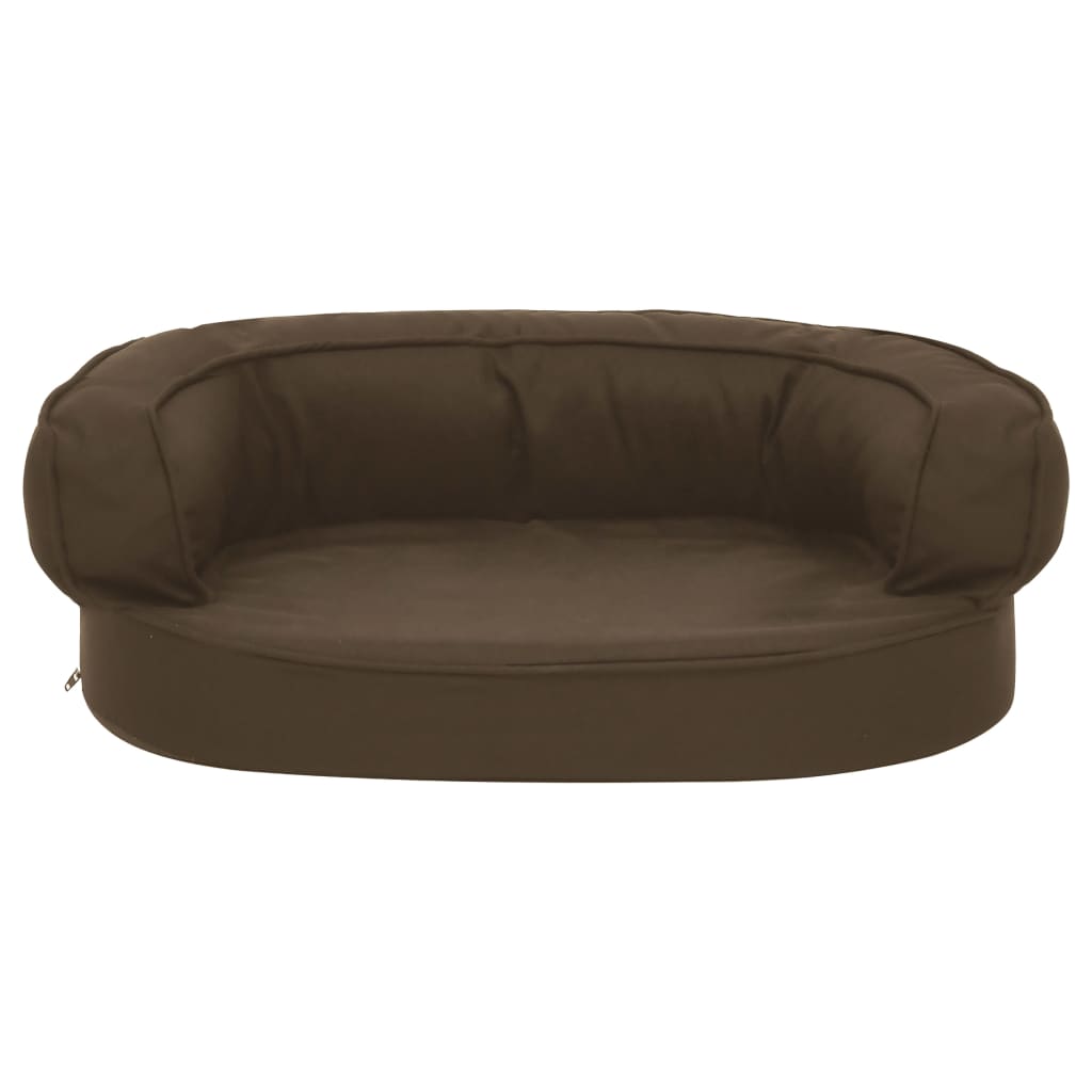 Cama para cães ergonómica 60x42 cm aspeto linho castanho