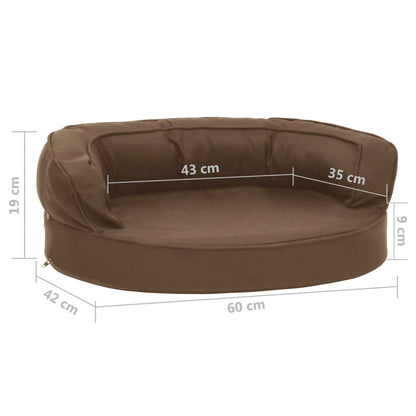 Cama para cães ergonómica 60x42 cm aspeto linho castanho