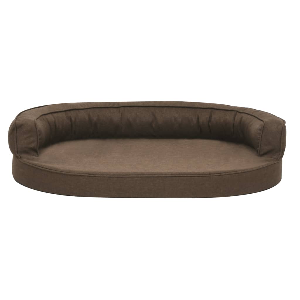 Cama para cães ergonómica 75x53 cm aspeto linho castanho