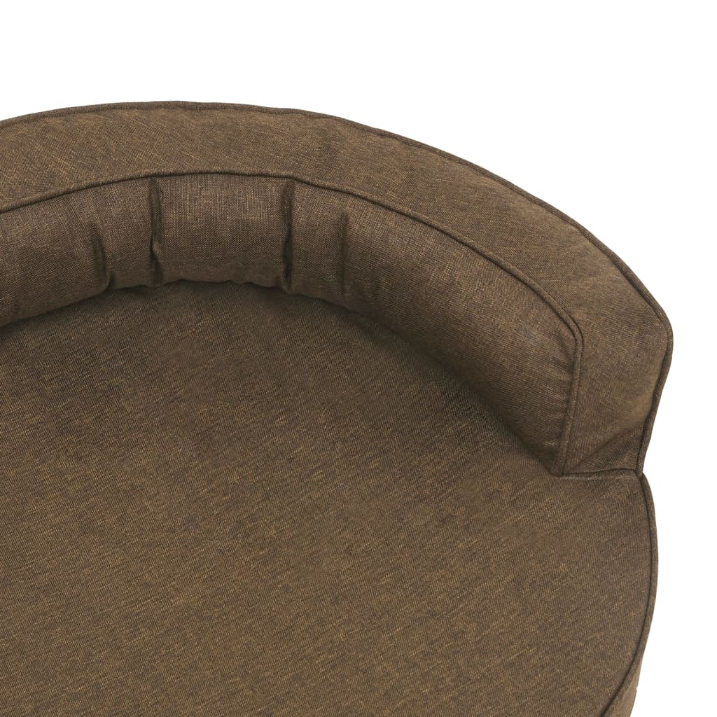 Cama para cães ergonómica 75x53 cm aspeto linho castanho