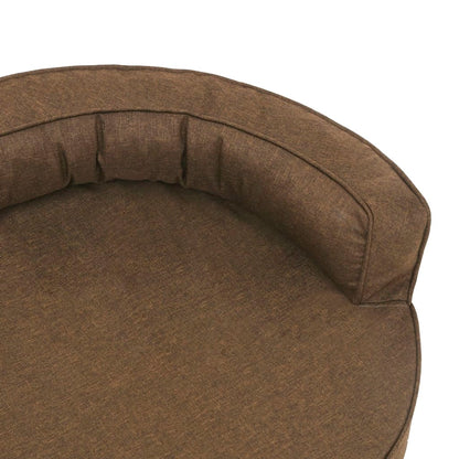 Cama para cães ergonómica 75x53 cm aspeto linho castanho