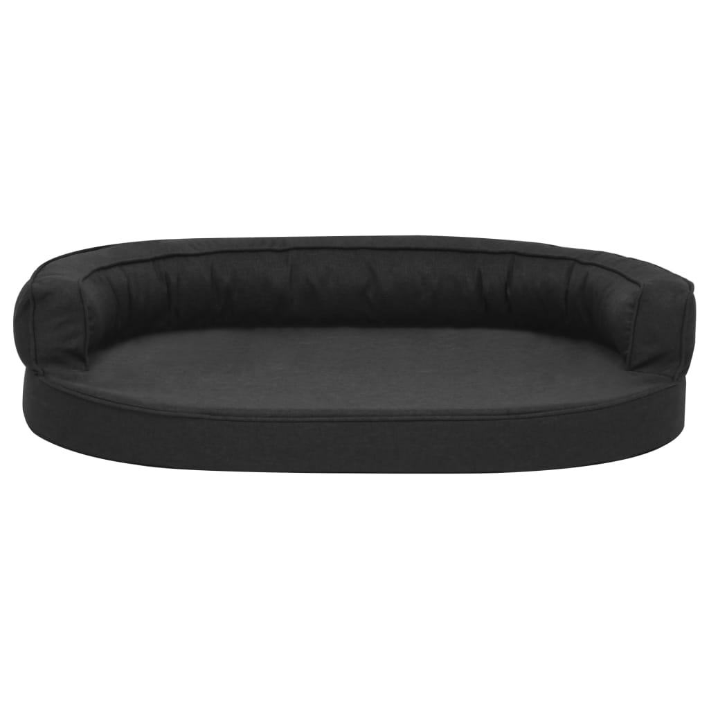 Cama para cães ergonómica 75x53 cm aspeto linho preto