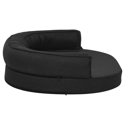 Cama para cães ergonómica 75x53 cm aspeto linho preto