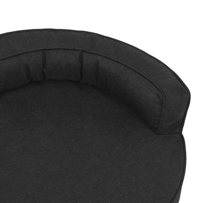 Cama para cães ergonómica 75x53 cm aspeto linho preto