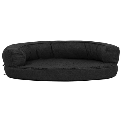 Cama para cães ergonómica 75x53 cm aspeto linho pelúcia preto