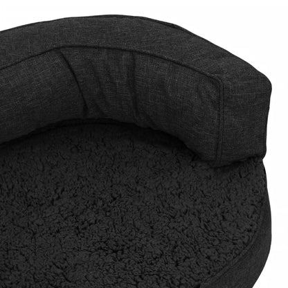 Cama para cães ergonómica 75x53 cm aspeto linho pelúcia preto