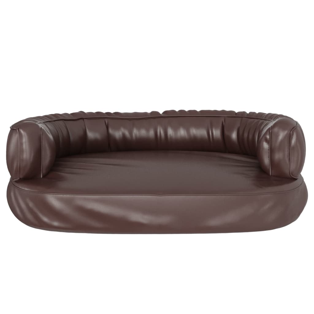 Cama p/ cães espuma ergonómico 60x42cm couro artific. castanho