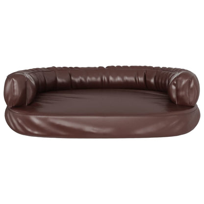 Cama p/ cães espuma ergonómico 75x53 cm couro artific. castanho