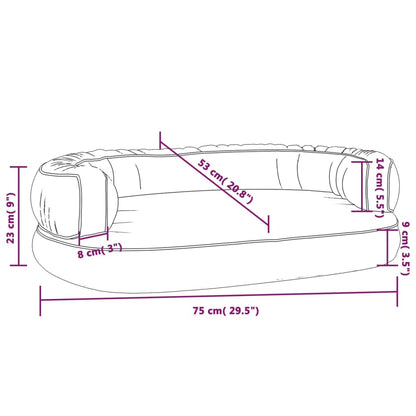 Cama p/ cães espuma ergonómico 75x53 cm couro artific. castanho