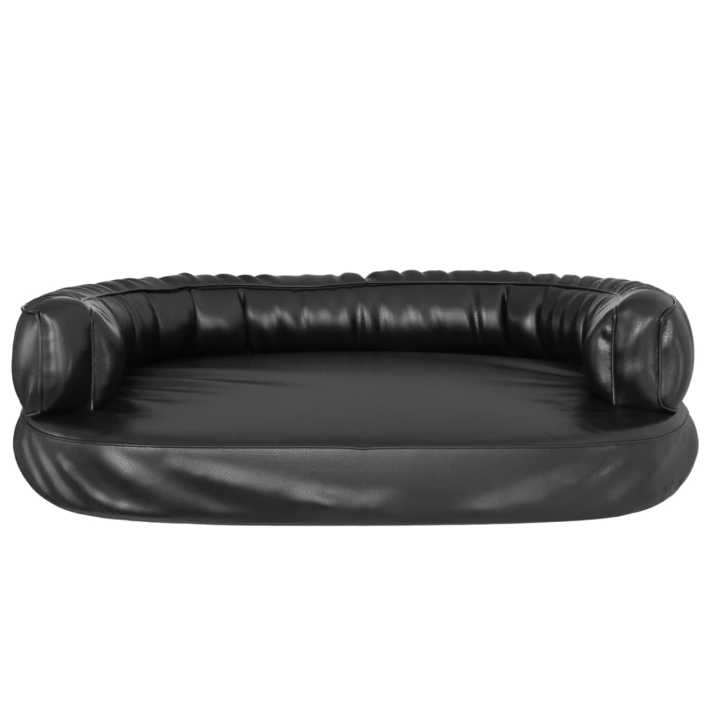 Cama p/ cães espuma ergonómico 75x53 cm couro artificial preto