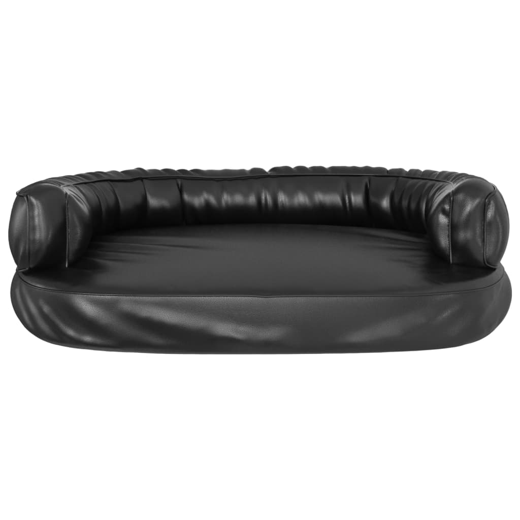 Cama p/ cães espuma ergonómico 88x65 cm couro artificial preto