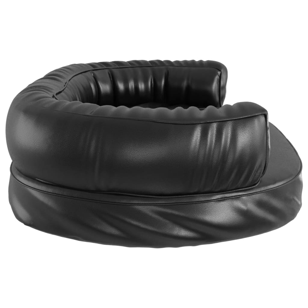 Cama p/ cães espuma ergonómico 88x65 cm couro artificial preto