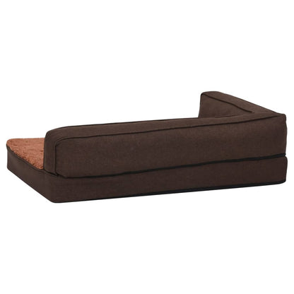 Cama para cães ergonómica 60x42cm aspeto linho pelúcia castanho