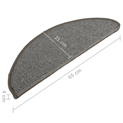 Tapete/carpete para degraus 15 pcs 65x21x4 cm cinzento