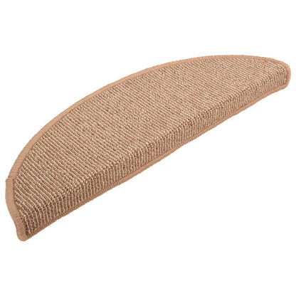 Tapete/carpete para degraus 15 pcs 65x21x4 cm castanho-claro