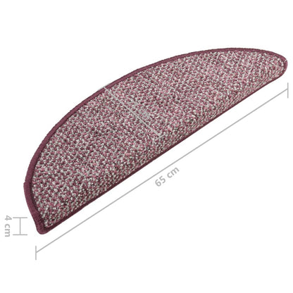 Tapete/carpete para escadas 15 pcs 65x21x4 cm roxo