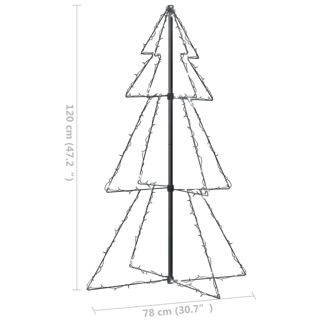 Árvore de Natal em cone 160 LEDs 78x120 cm interior e exterior