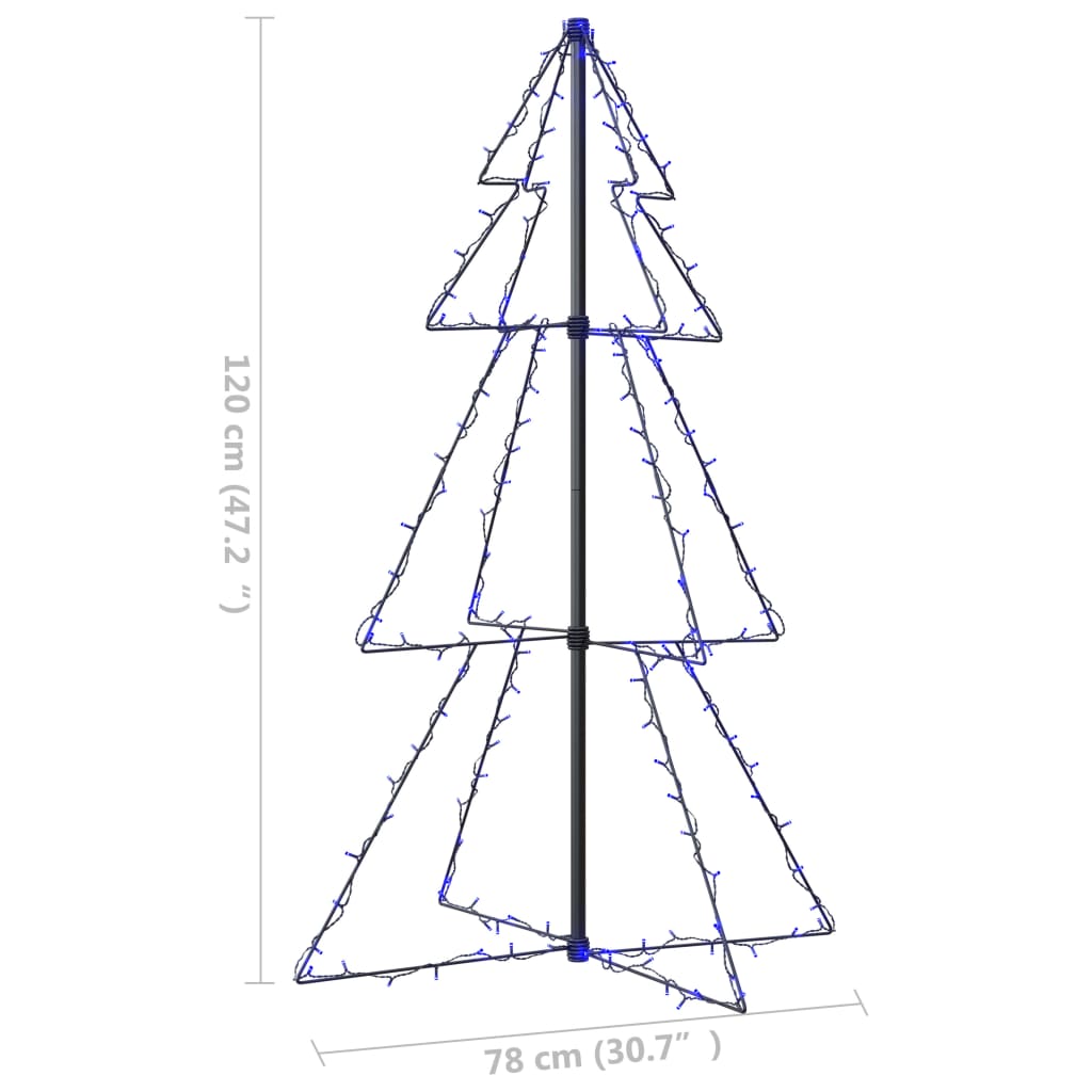 Árvore de Natal em cone 160 LEDs 78x120 cm interior e exterior