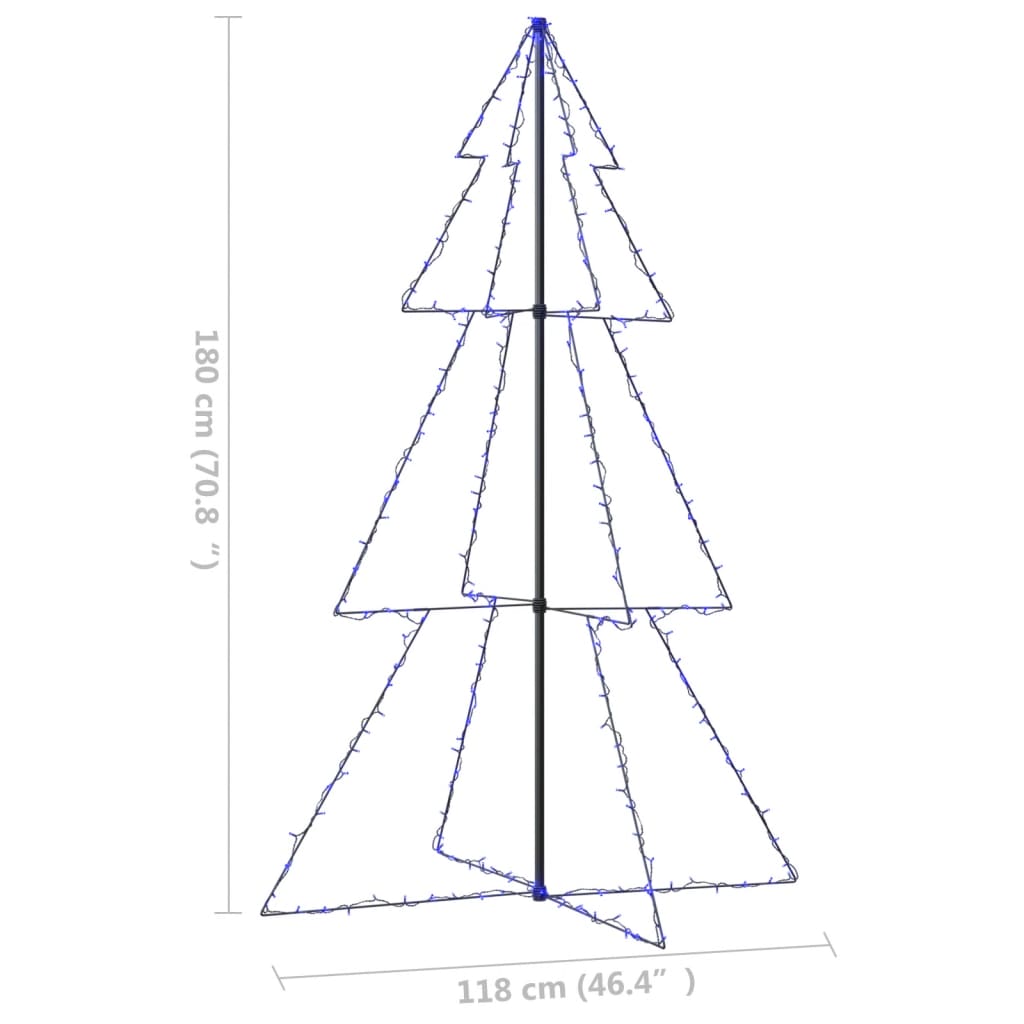 Árvore de Natal em cone 240 LEDs 118x180 cm interior e exterior