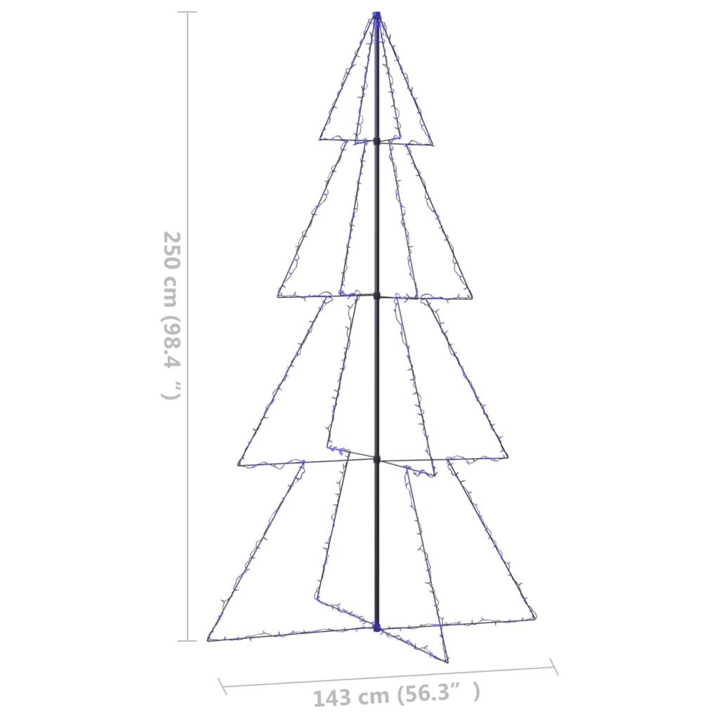 Árvore de Natal em cone 360 LEDs 143x250 cm interior e exterior