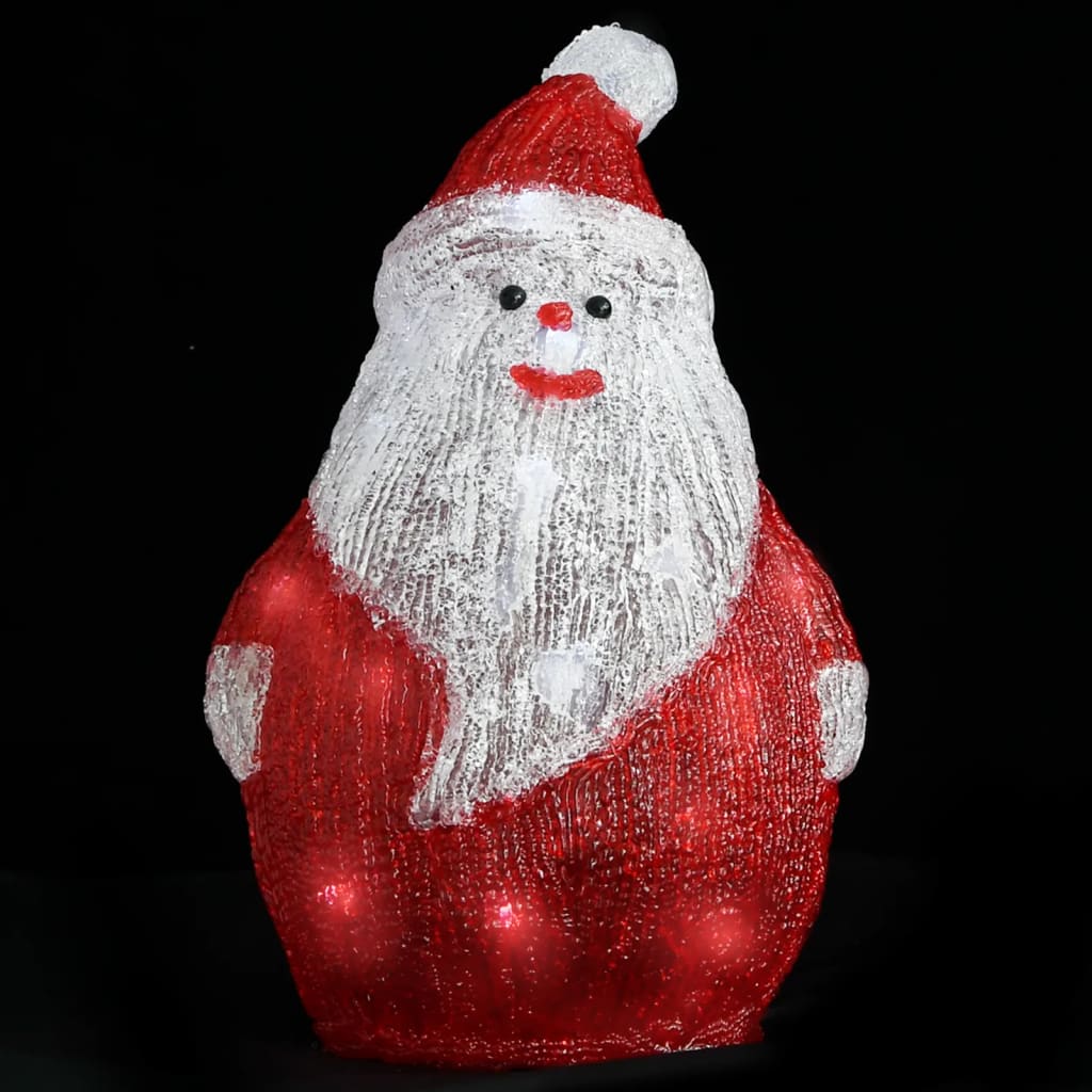 Figura Pai Natal acrílico c/ luzes LED interior e exterior 28cm