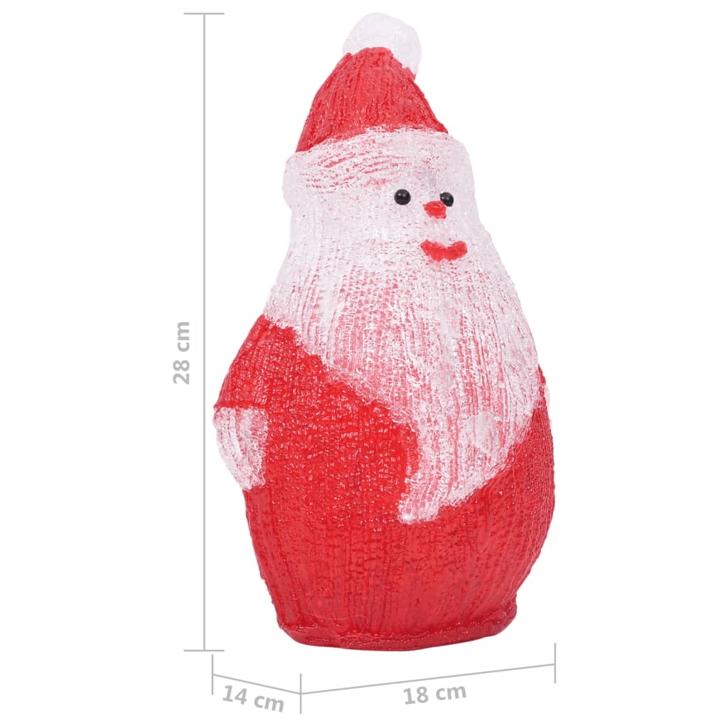 Figura Pai Natal acrílico c/ luzes LED interior e exterior 28cm